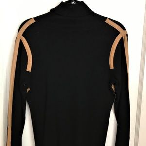 PREMISE Black & Tan  T-Neck Sweater ~ L